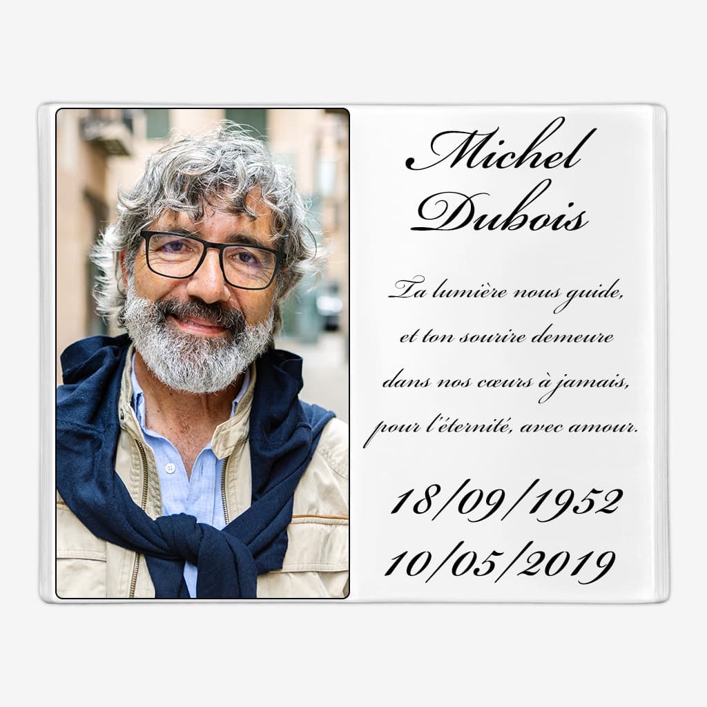 Médaillon funéraire en porcelaine personnalisé - Livre